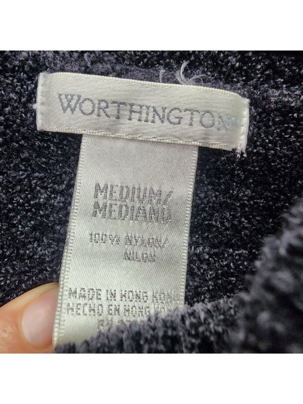 Worthington Sweater Womens Medium Black Long Sleeve Cowl Neck Pullover - Picture 3 of 9